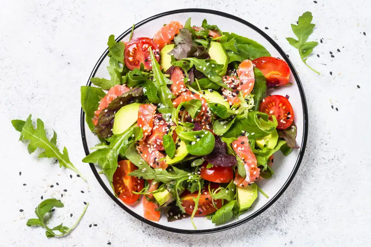 What is salmon salad made of?