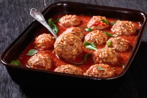 Porcupine Meatballs Recipe with Tomato Soup