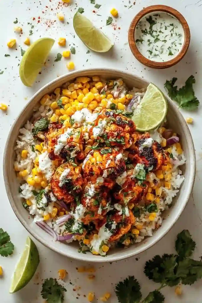 Street Corn Chicken Rice Bowl