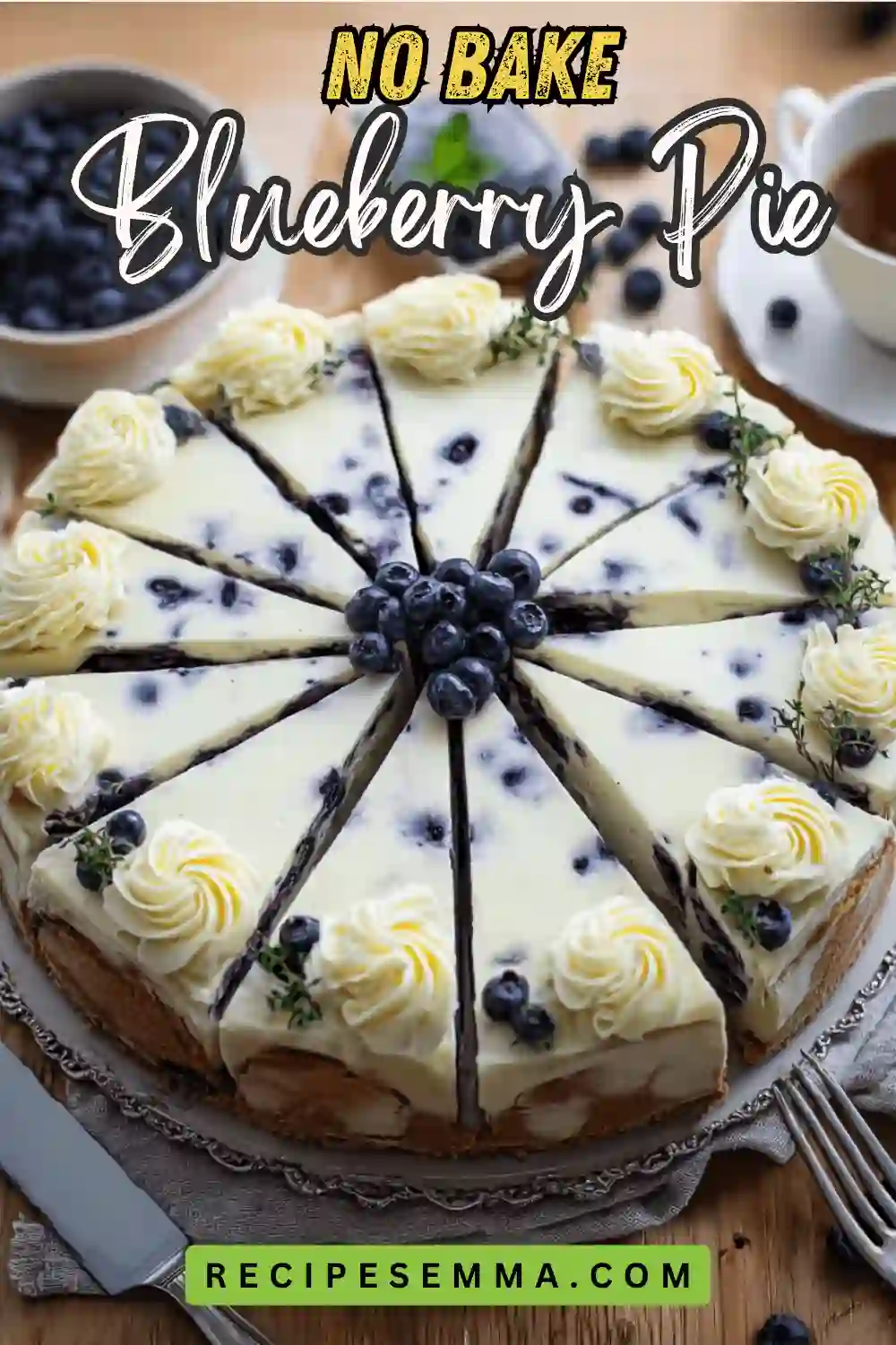 No Bake Blueberry Pie: Easy Creamy Dessert with Real Fruit