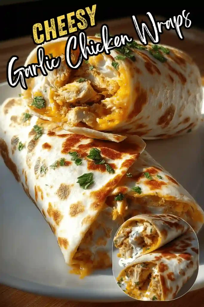 Cheesy Garlic Chicken Wraps