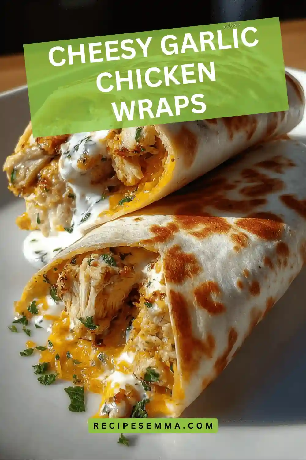 Cheesy Garlic Chicken Wraps2