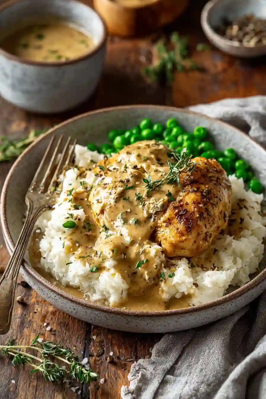 Shredded Chicken and Gravy Over Mashed Potatoes (Easy Comfort Food Recipe)
