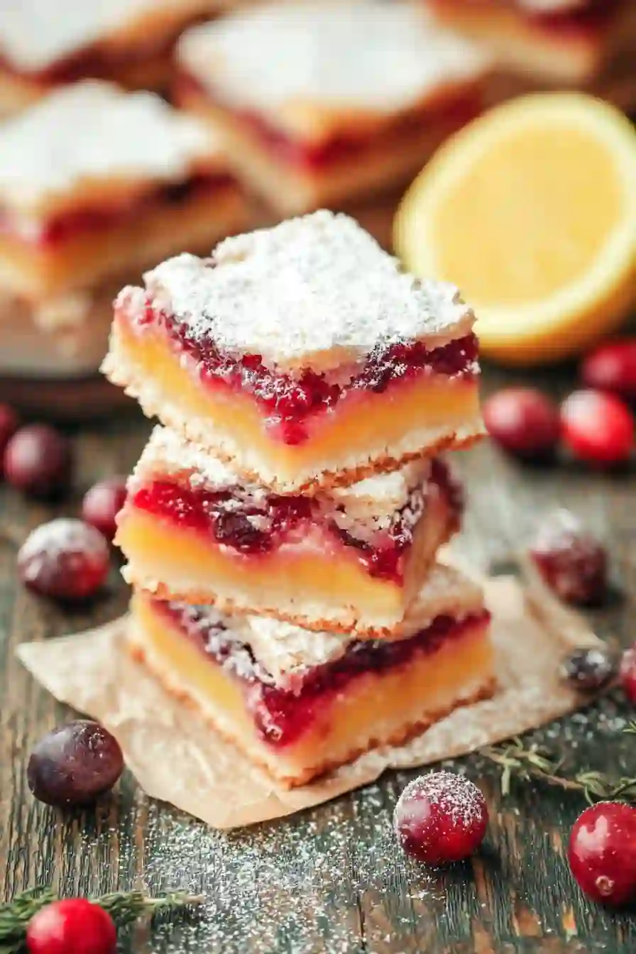Cranberry Lemon Bars – Tangy Holiday Dessert with Fresh Cranberries