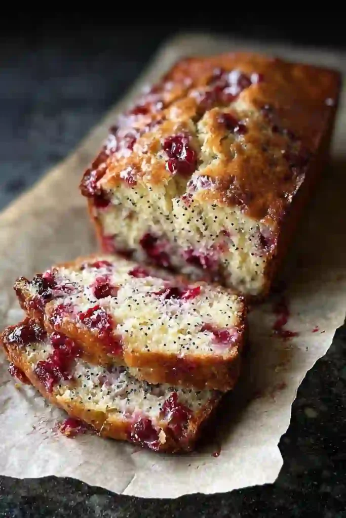 Cranberry Lemon Poppyseed Loaf 1