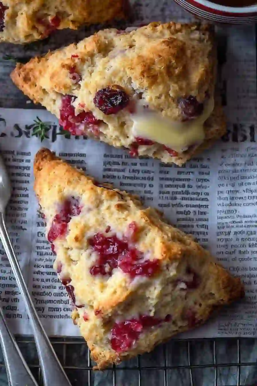 Cranberry Orange Cream Scones with Fresh Cranberries