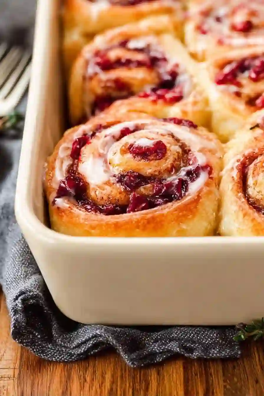 Cranberry Orange Sweet Rolls with Zesty Glaze