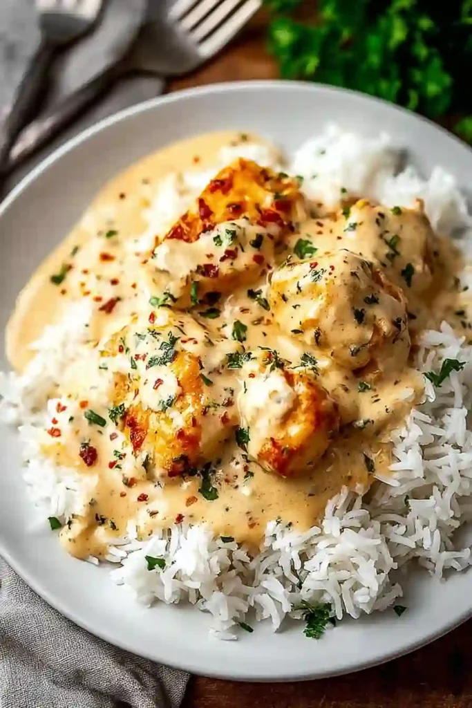 Creamy Smothered Chicken and Rice