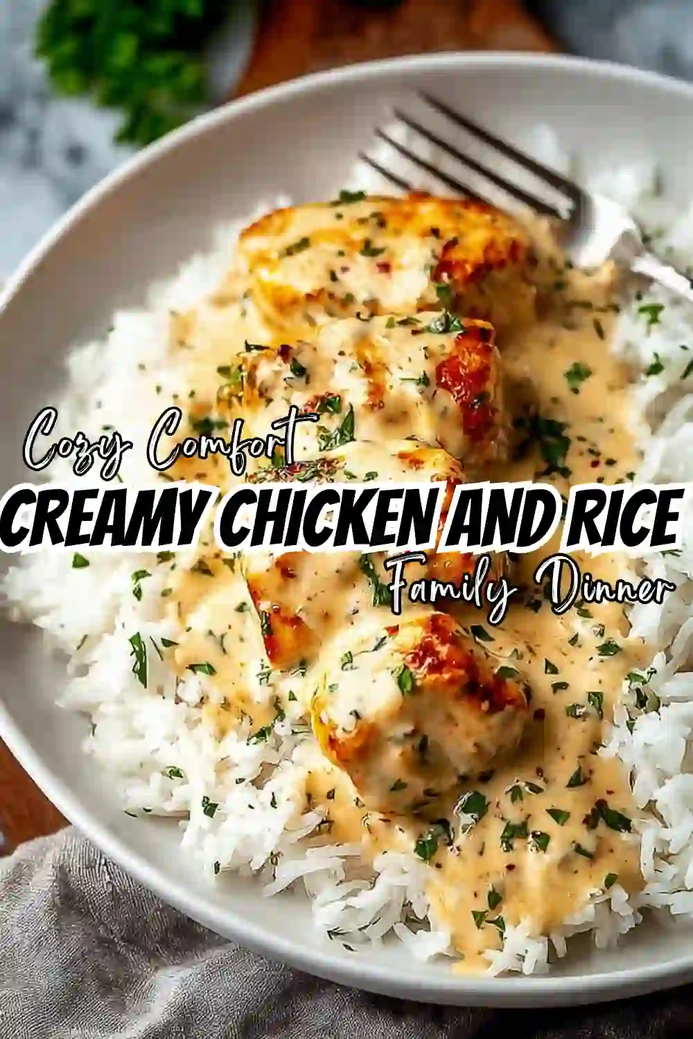 Creamy Smothered Chicken and Rice