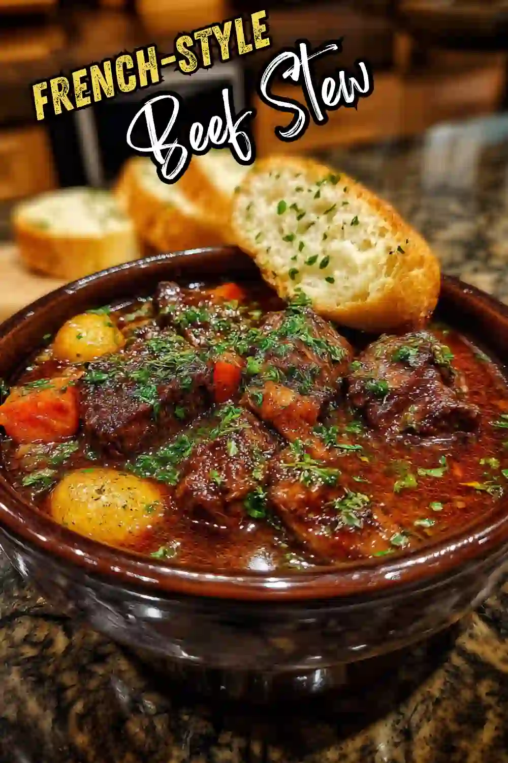 French-Style Beef Stew with Balsamic Vinegar and Vegetables