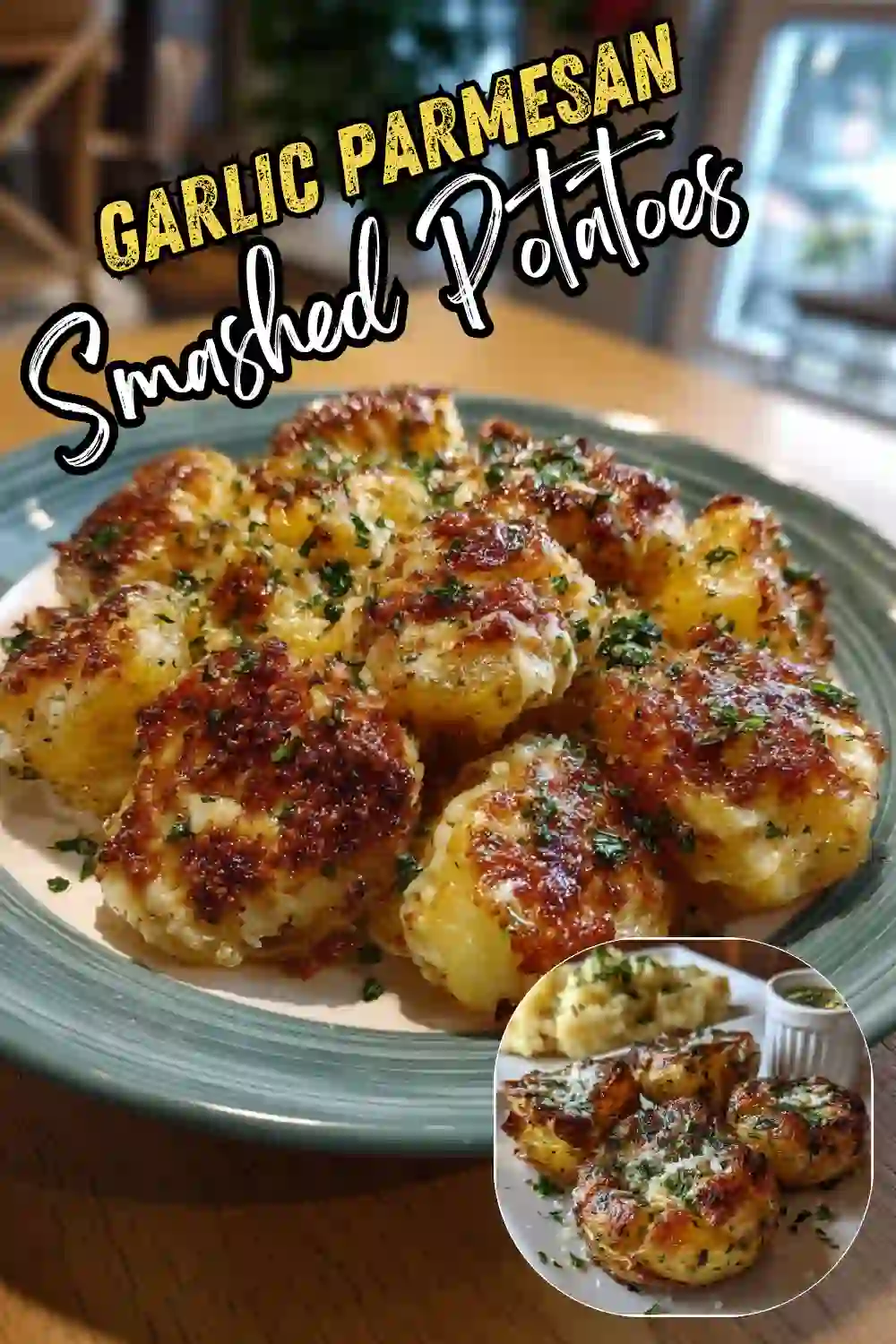 Garlic Parmesan Smashed Potatoes 7 Garlic Parmesan Smashed Potatoes