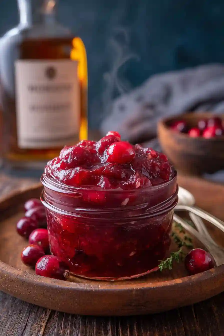 Honey Bourbon Cranberry Sauce with Fresh Rosemary and Orange Zest