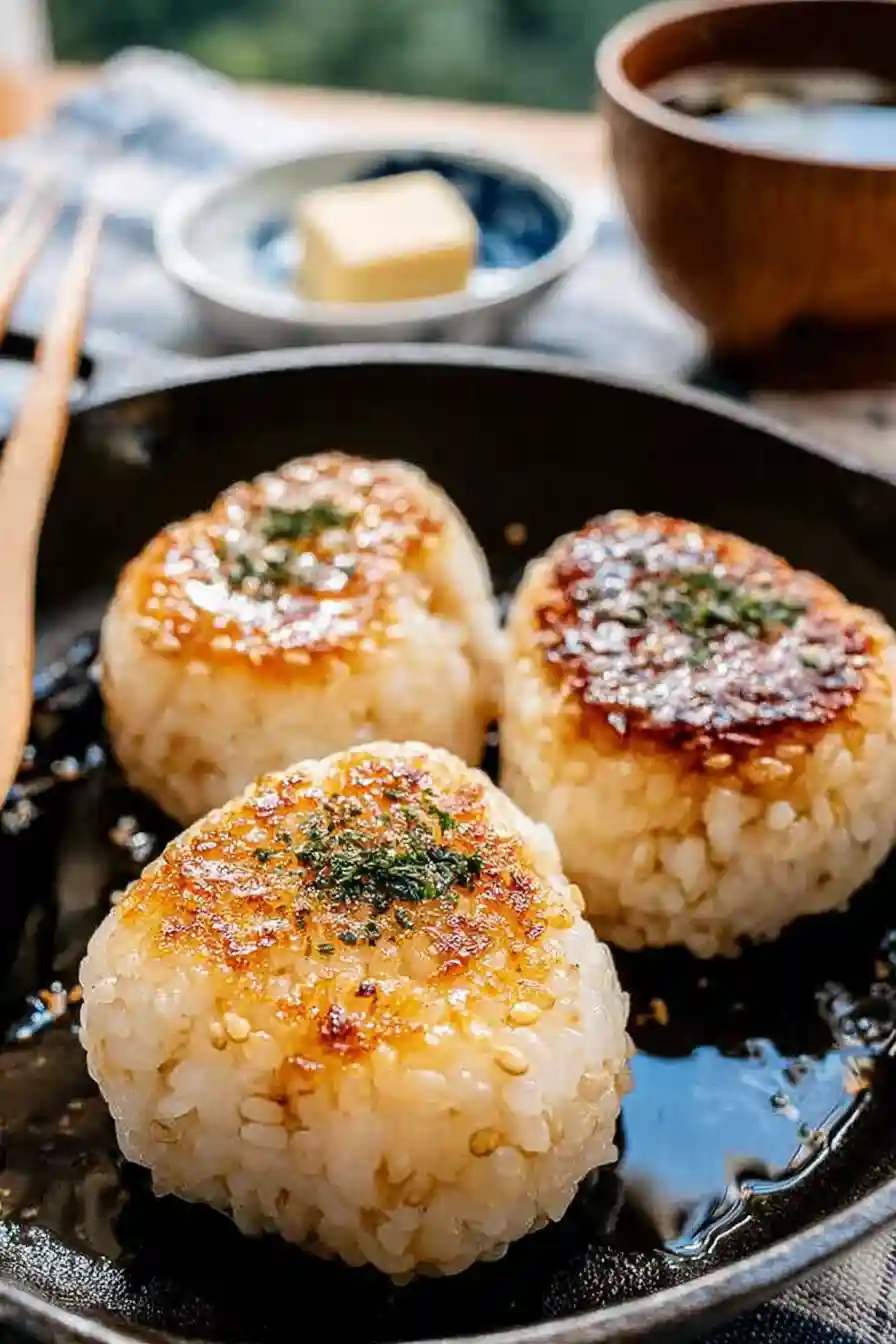 Crispy Yaki Onigiri with Miso Butter & Soy Sauce Flavors