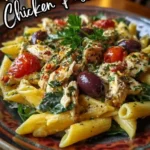 Mediterranean Chicken Pasta Salad with Feta & Olives 8 Mediterranean Chicken Pasta Salad
