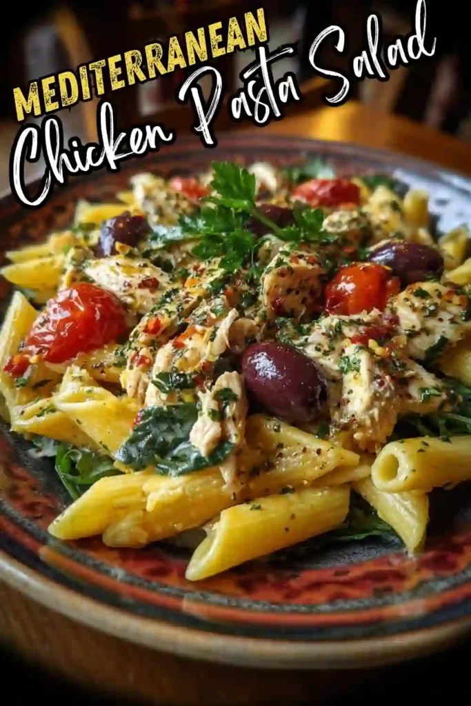 Mediterranean Chicken Pasta Salad with Feta & Olives 5 Mediterranean Chicken Pasta Salad