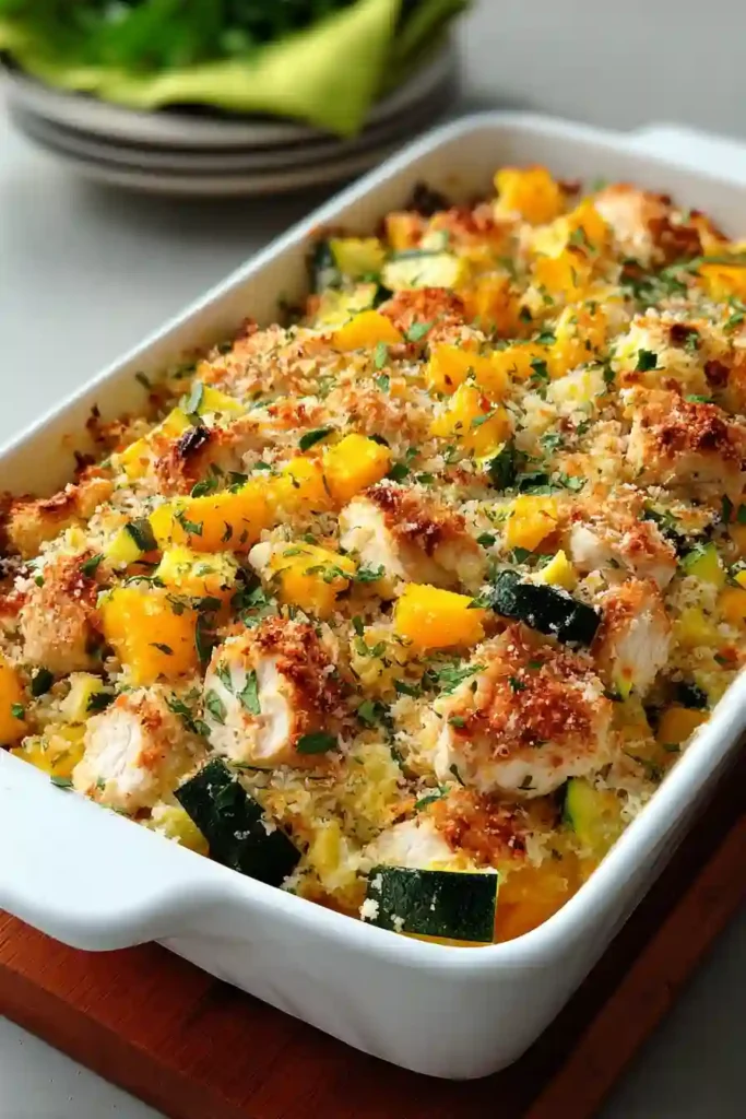 Quick Rotisserie Chicken Zucchini Casserole
