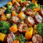 Sheet Pan Sausage and Sweet Potatoes