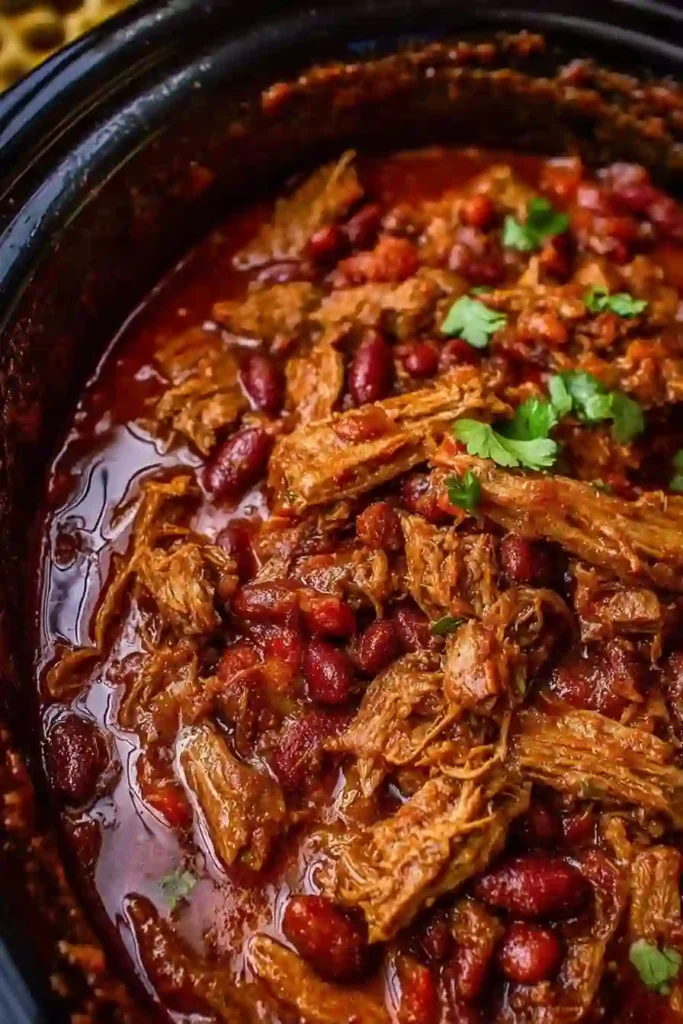 Best Ever Shredded Beef Chili with Masa Harina 3 Slow Cooker Chili