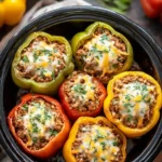 Slow Cooker Stuffed Bell Peppers (Crockpot Recipe) 4 Slow Cooker Stuffed Bell Peppers