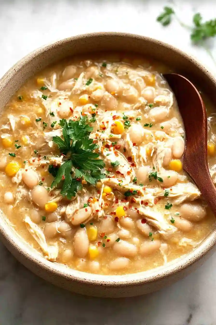 Cozy & Creamy White Chicken Chili (Quick & Healthy!)