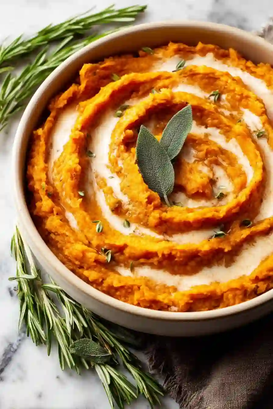 The Best Mashed Sweet Potatoes with Herbs and Butter
