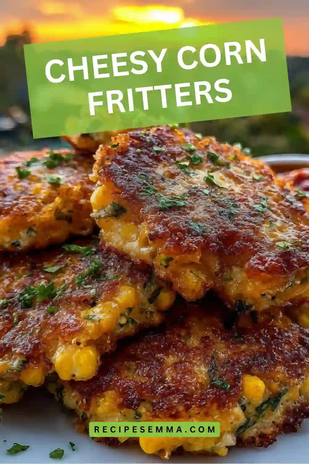 crunchy cheesy corn frittersgarlic2