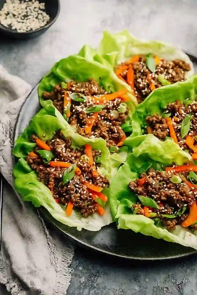 Asian Style Ground Beef Lettuce Wraps