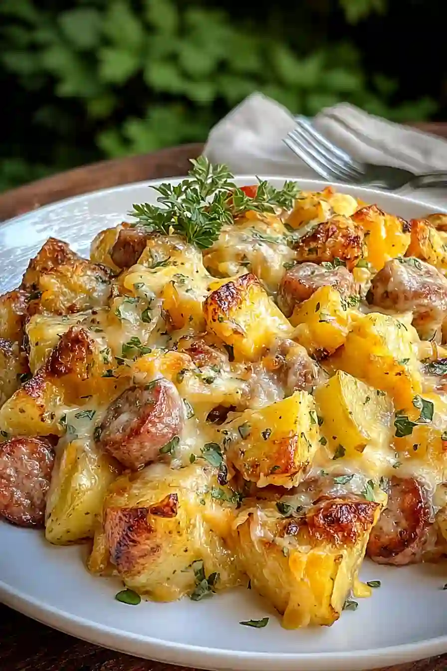 Cheesy Ranch Potatoes and Sausage Bake Recipe for Comfort Food Lovers