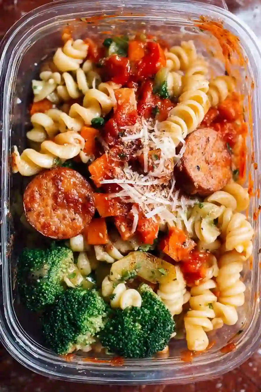 15-Minute Chicken Sausage Pasta Meal Prep Bowls for Busy Weekdays