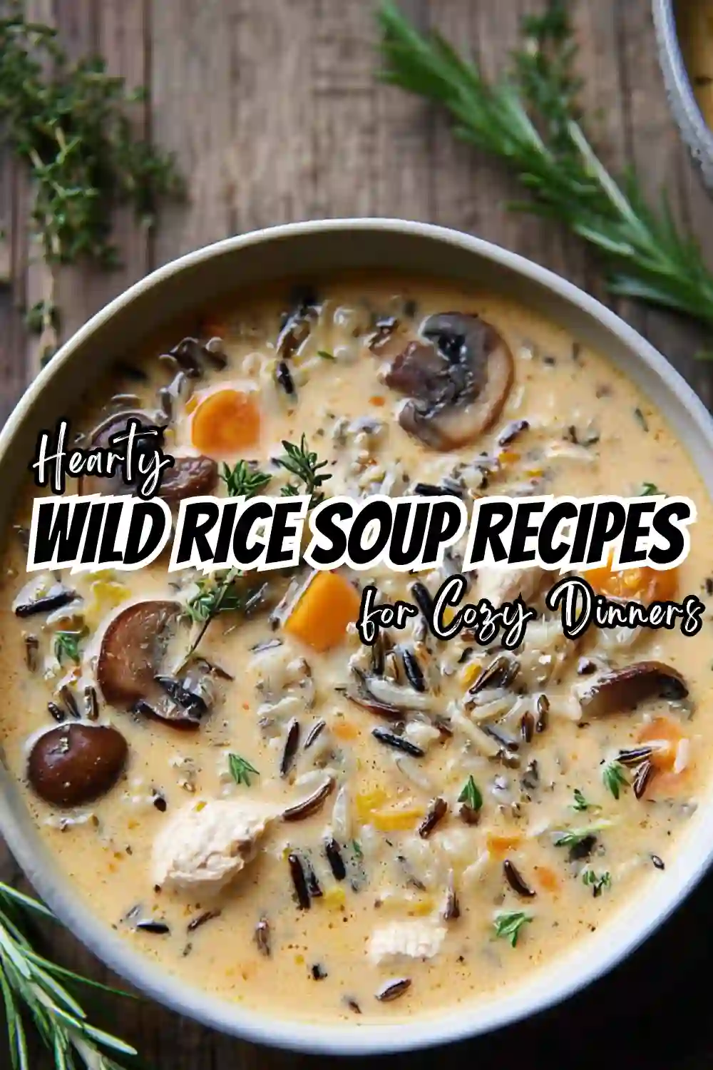 Cozy Creamy Mushroom Chicken and Wild Rice Soup Recipe