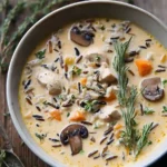 Creamy Mushroom Chicken and Wild Rice Soup