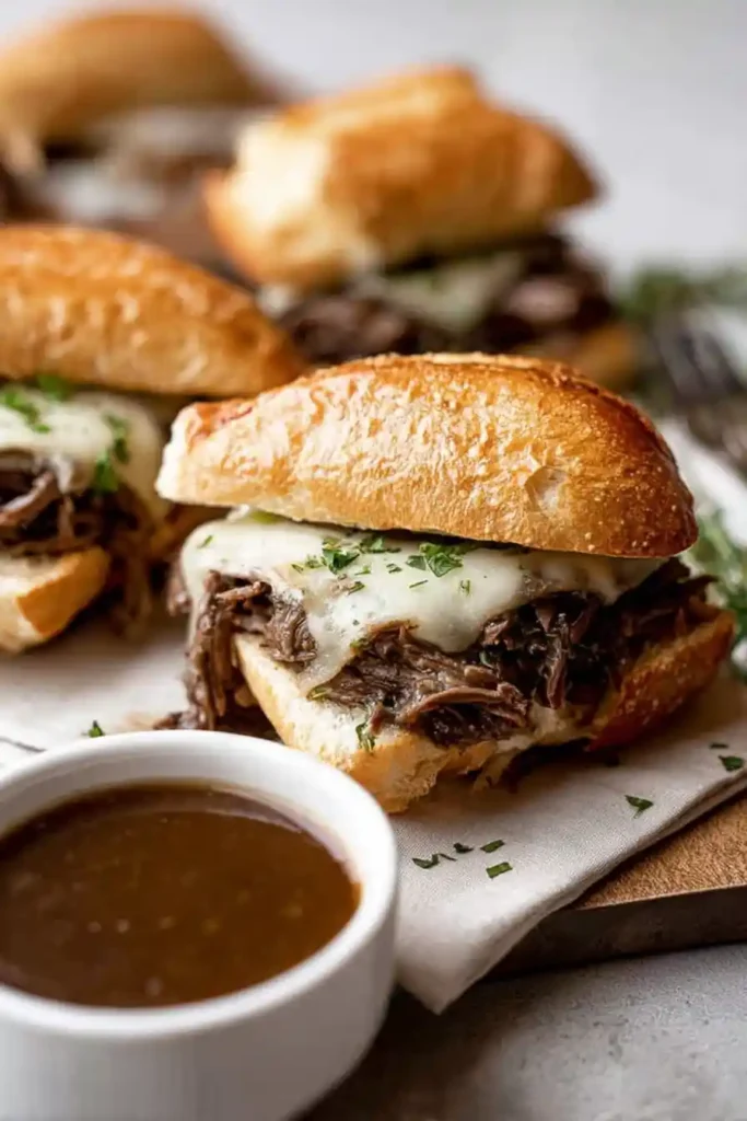 Crockpot French Dip Sandwiches