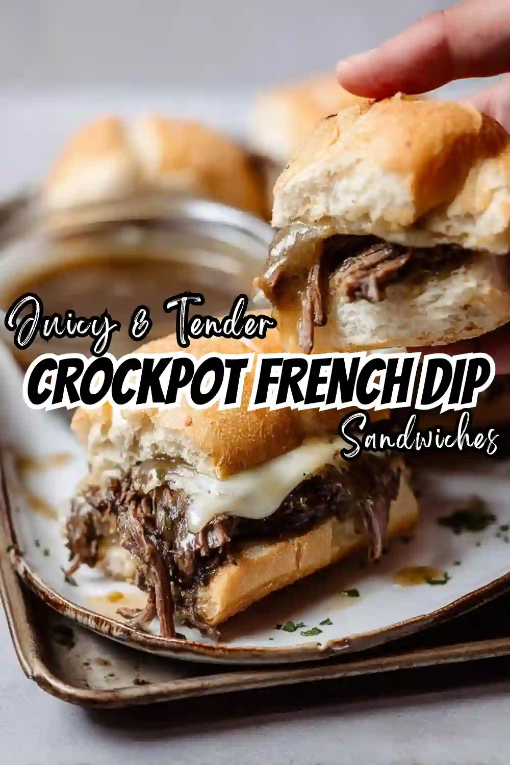 Crockpot French Dip Sandwiches