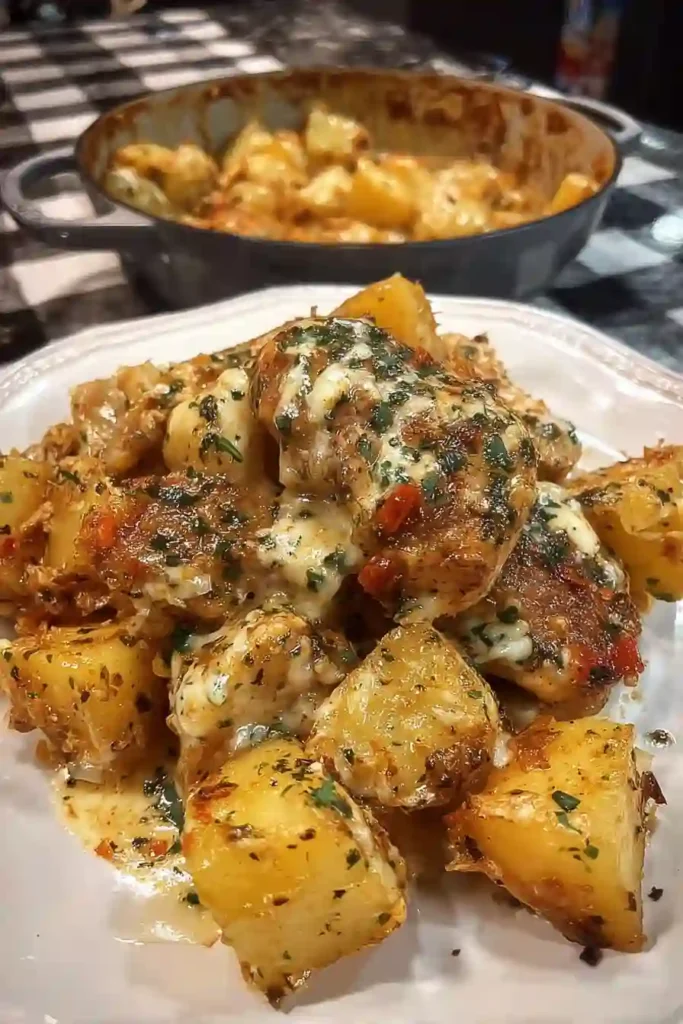 Crockpot Garlic Parmesan Chicken and Potatoes Recipe