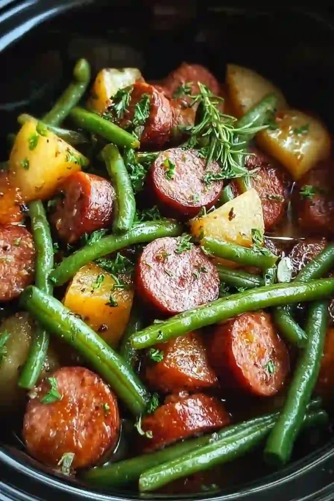 Crockpot Kielbasa and Green Beans Recipe