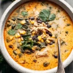 Easy Chicken Poblano Black Bean Soup