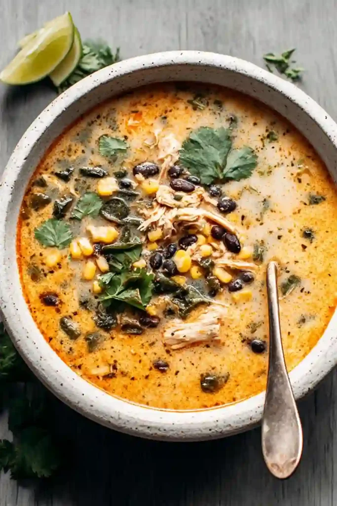 Easy Chicken Poblano Black Bean Soup