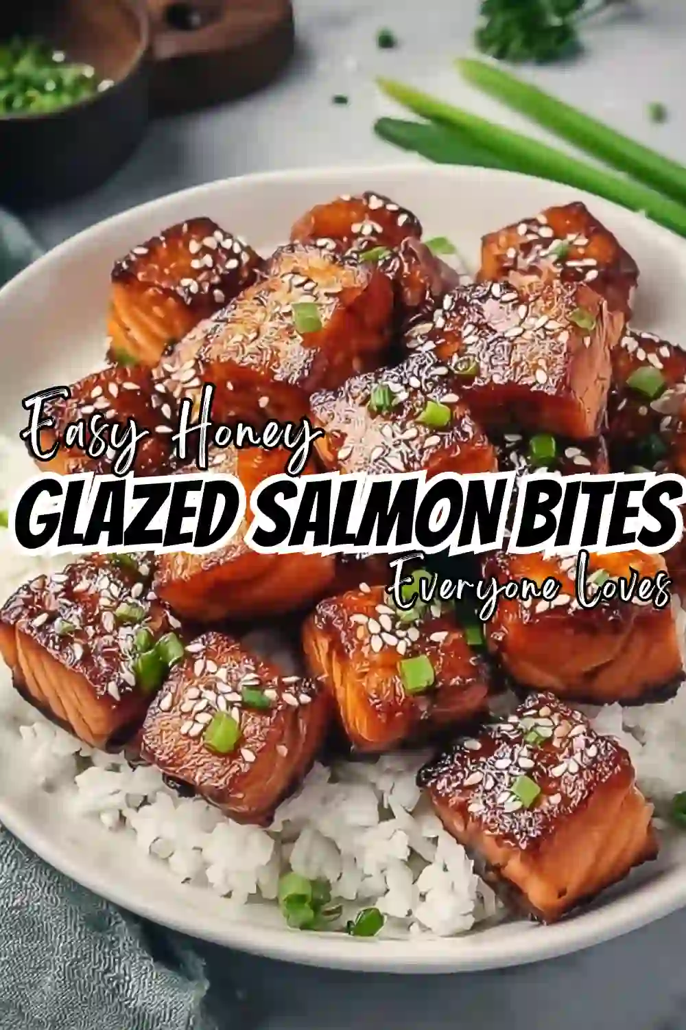 Honey Garlic Salmon Bites