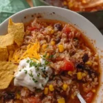 Mexican Beef and Rice Soup
