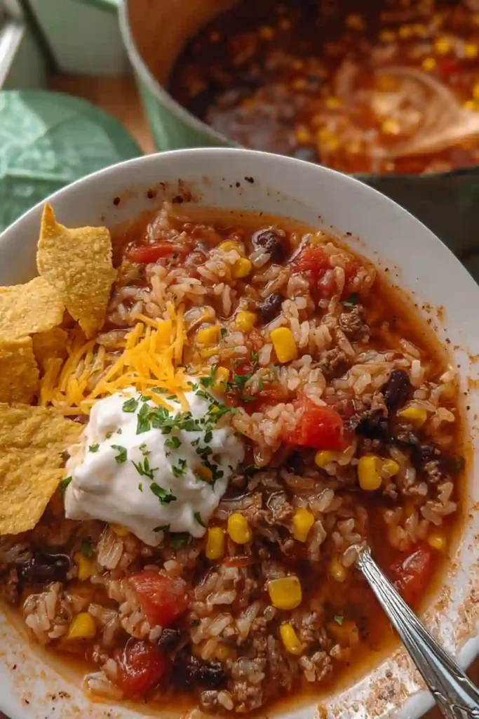 Mexican Beef and Rice Soup