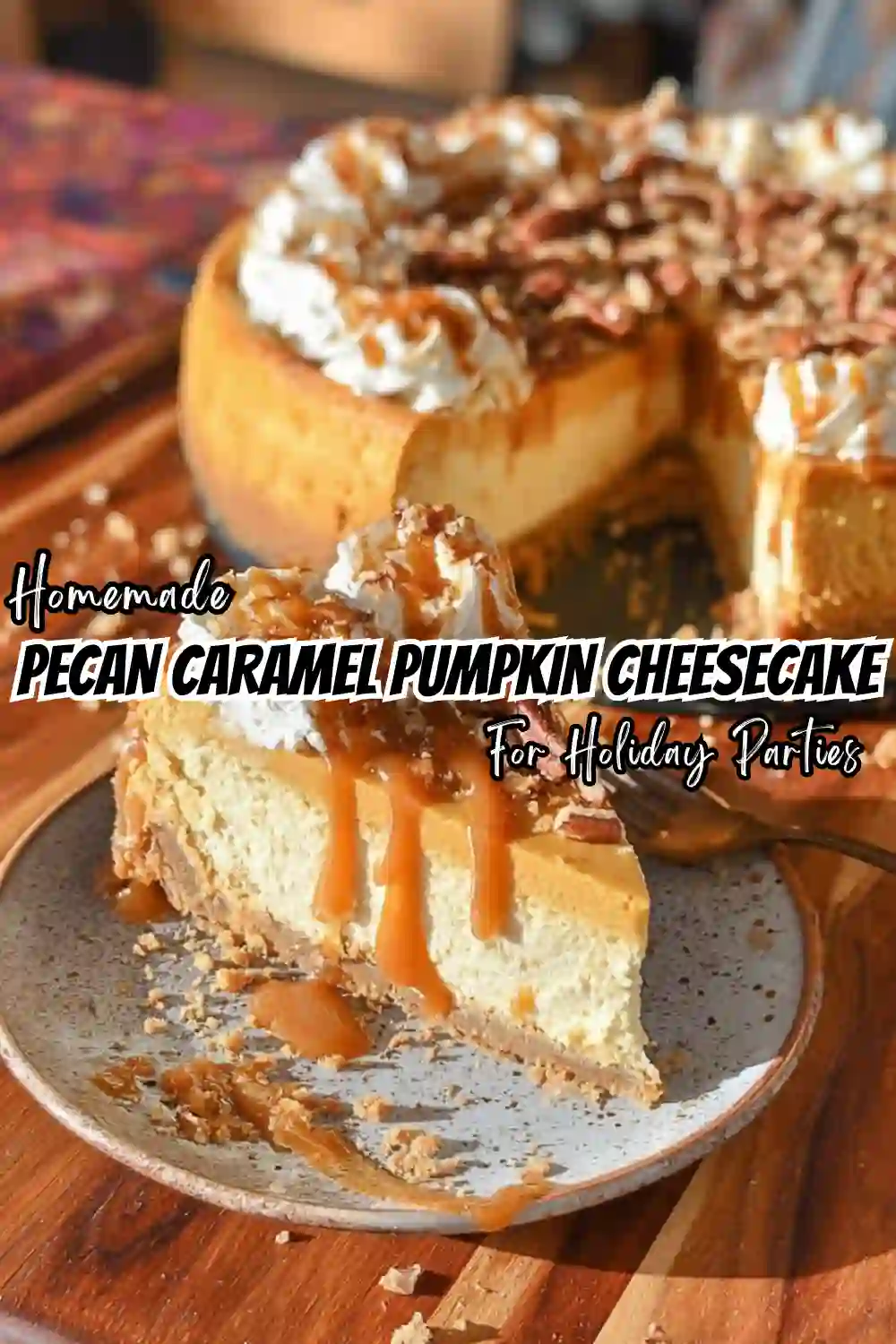 Pecan Caramel Pumpkin Cheesecake