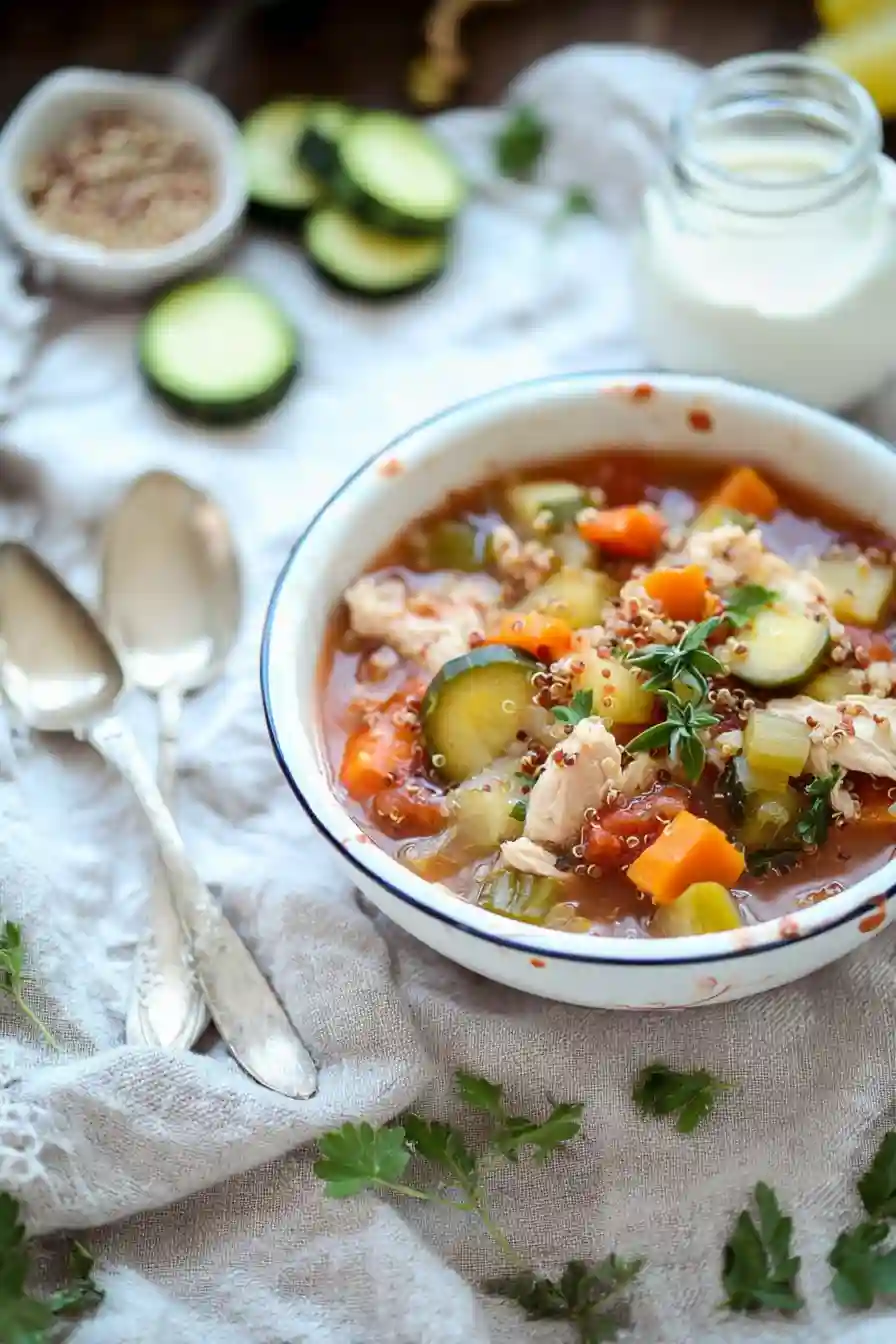 Slow Cooker Chicken, Veggie, and Quinoa Stew – Healthy Crockpot Recipe