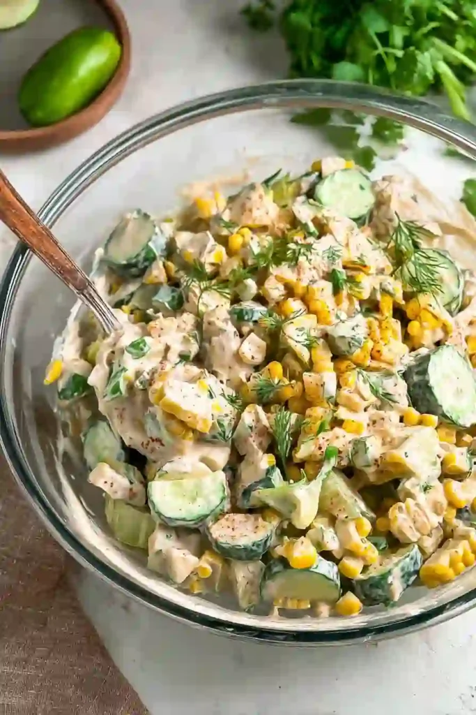 Street Corn Creamy Cucumber Salad