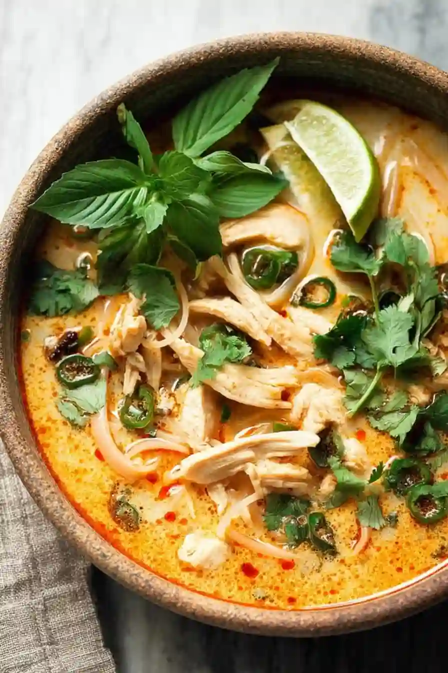 Easy Thai Chicken Curry Soup with Coconut Milk