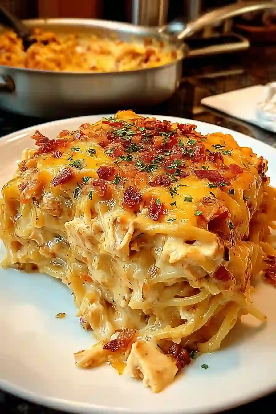 Spicy Southern Cheesy Chicken Spaghetti Casserole