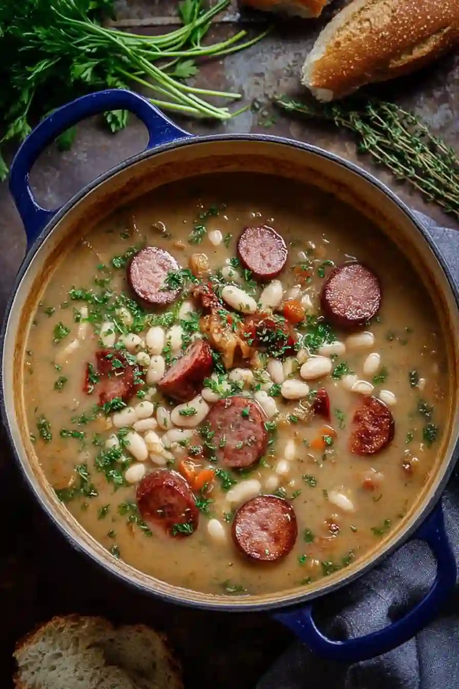 Creamy Bean Soup with Kielbasa Recipe
