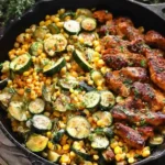 Garlic Butter Chicken with Zucchini and Corn