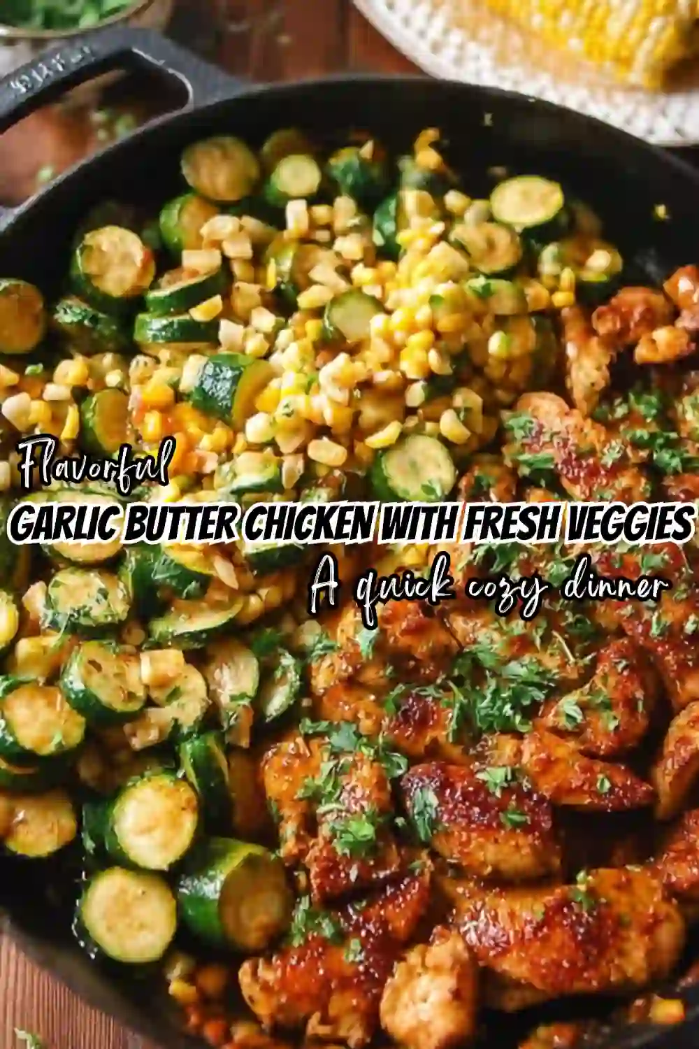 Garlic Butter Chicken with Zucchini and Corn