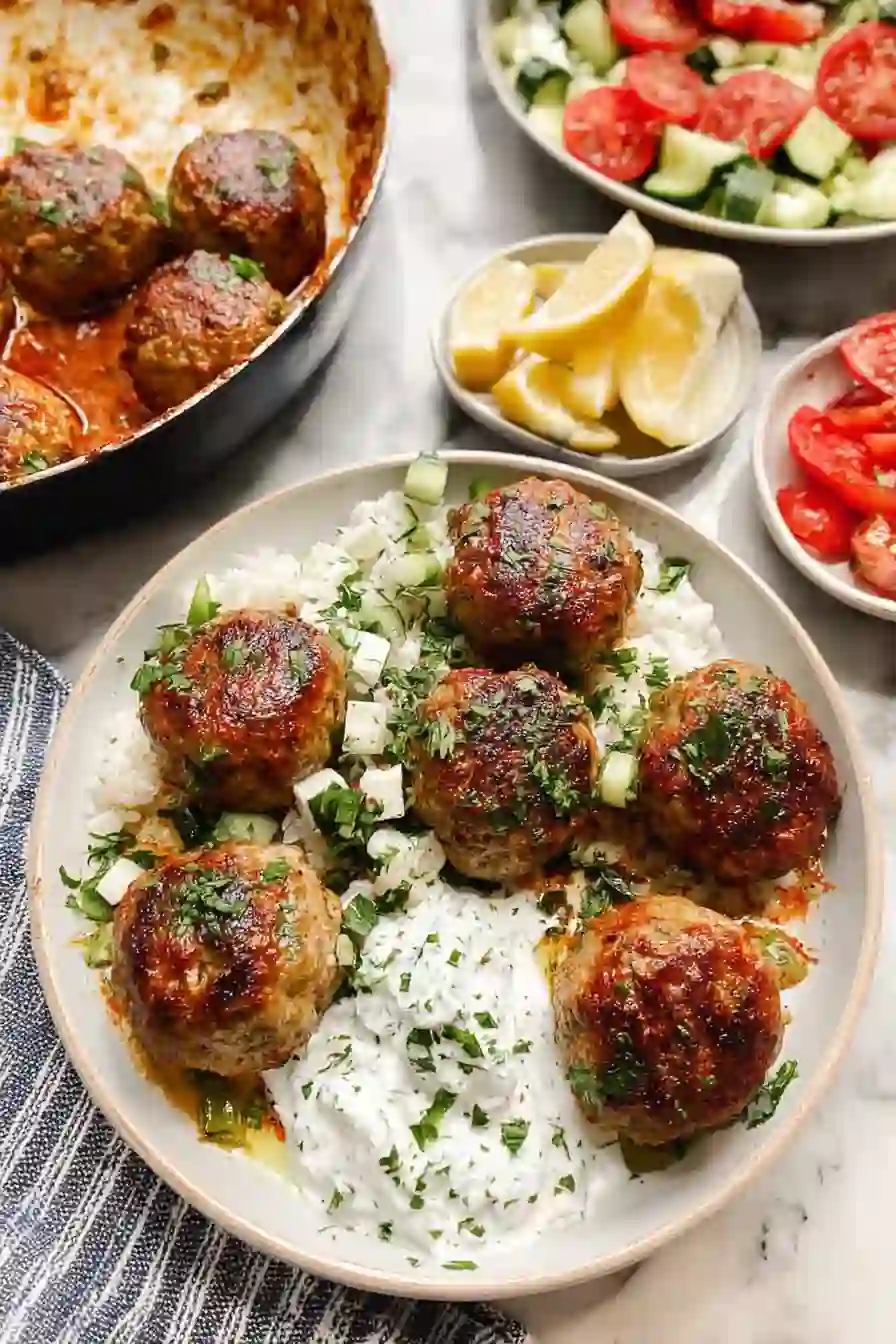 Greek Turkey Meatballs with Tzatziki 7 Greek Turkey Meatballs with Tzatziki