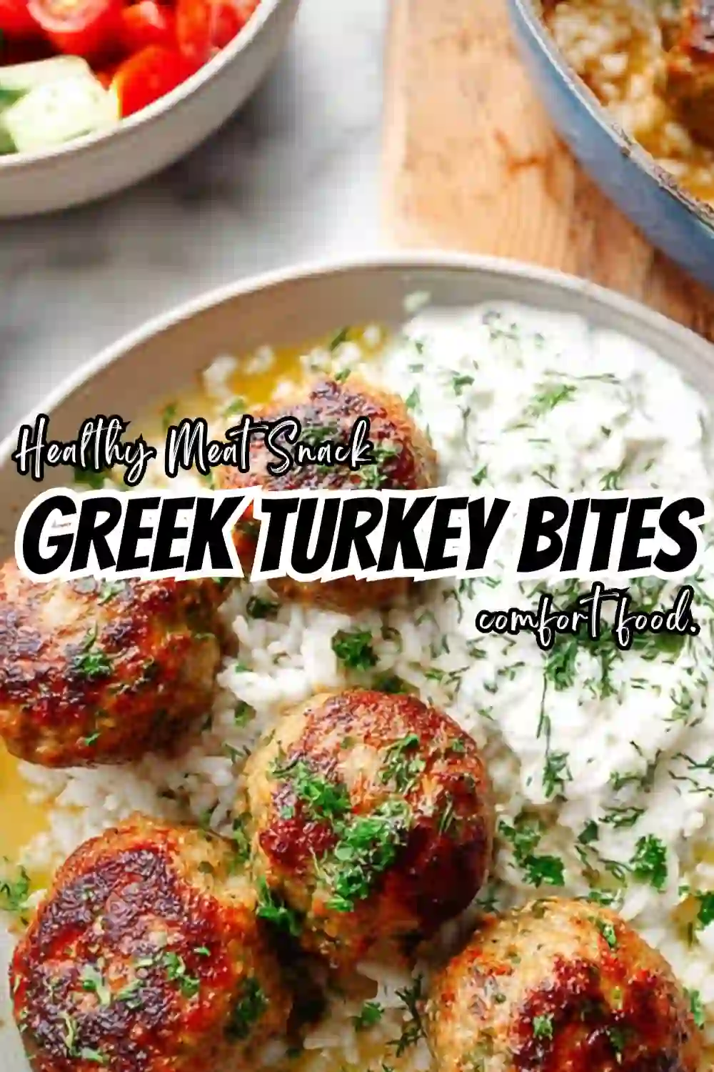 Greek Turkey Meatballs with Tzatziki